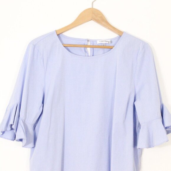 *Calvin Klein Bell Blue Sleeve Top - Picture 4 of 6